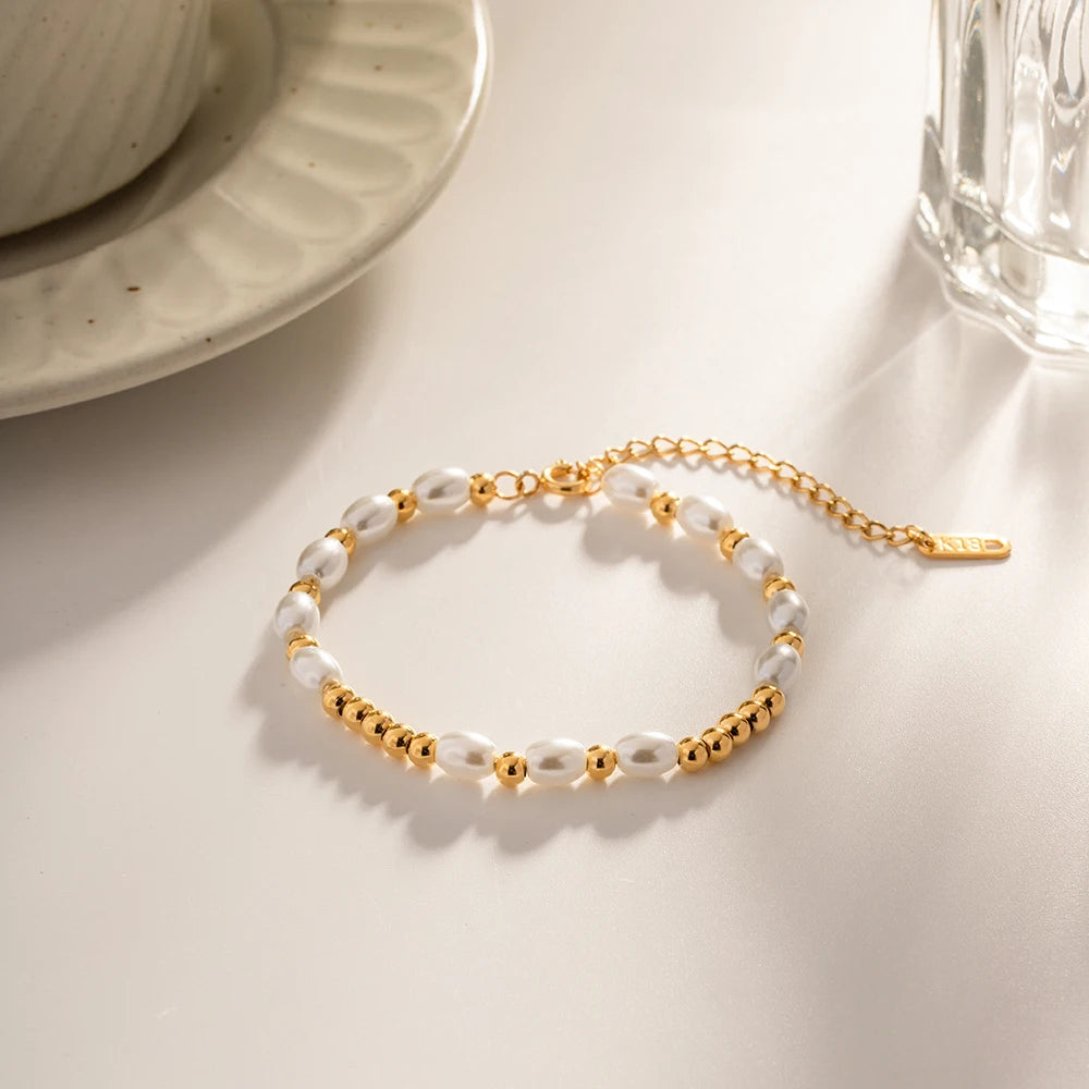 Pearls and Gold Bracelet