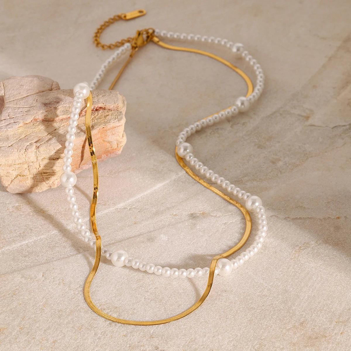 Pearl and Gold Layered Necklace