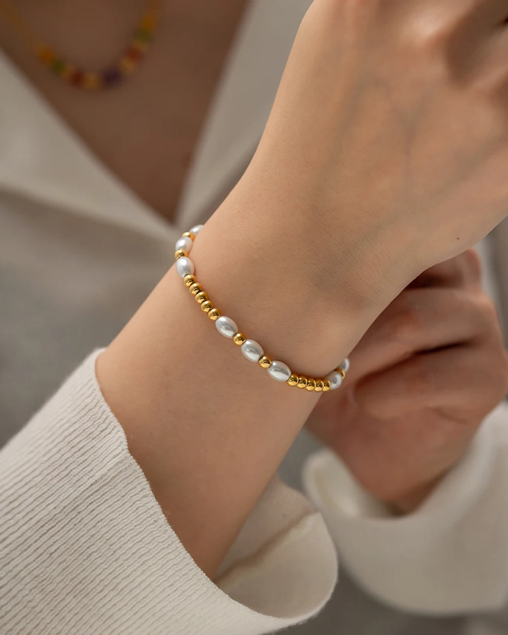 Pearls and Gold Bracelet