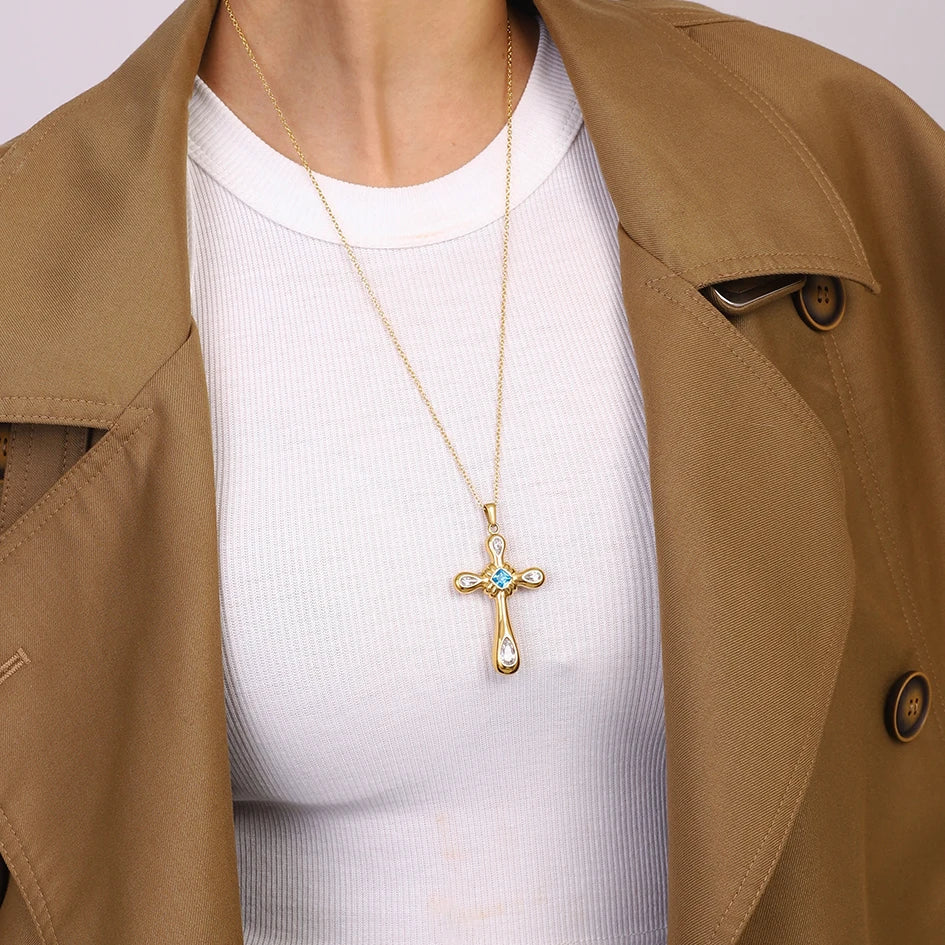 Zircon Cross Necklace