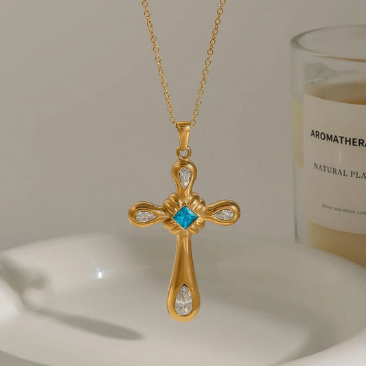 Zircon Cross Necklace