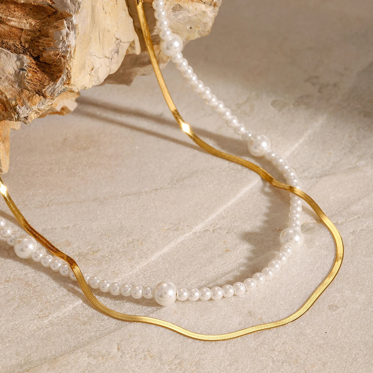 Pearl and Gold Layered Necklace