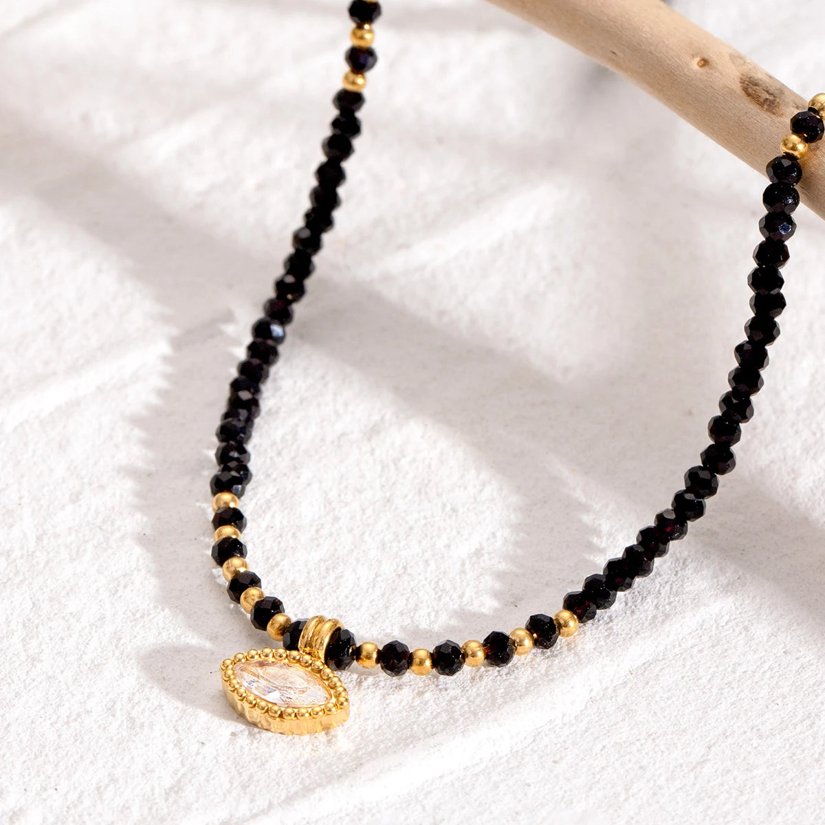 All Seeing Black Beaded Necklace