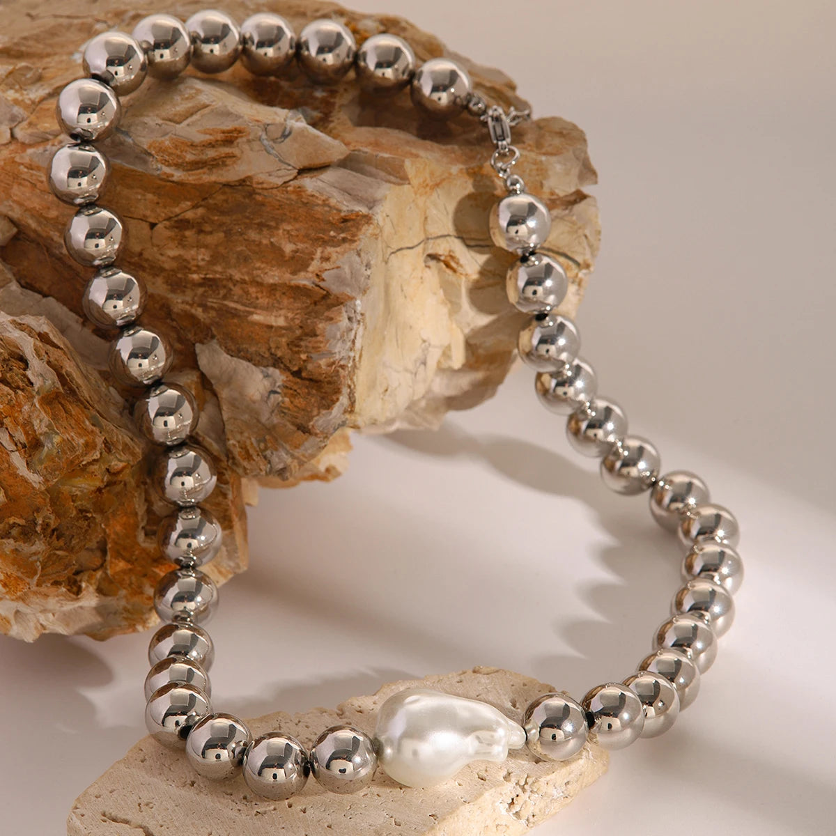 Silver and Pearl Choker